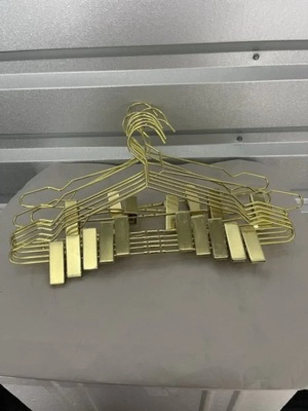 Gold Hangers With Clips Lot Of 9